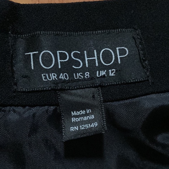 TopShop Black Jump suit Tuxedo Romper Tie Neck V-Neck Style Size 8 - Picture 2 of 12